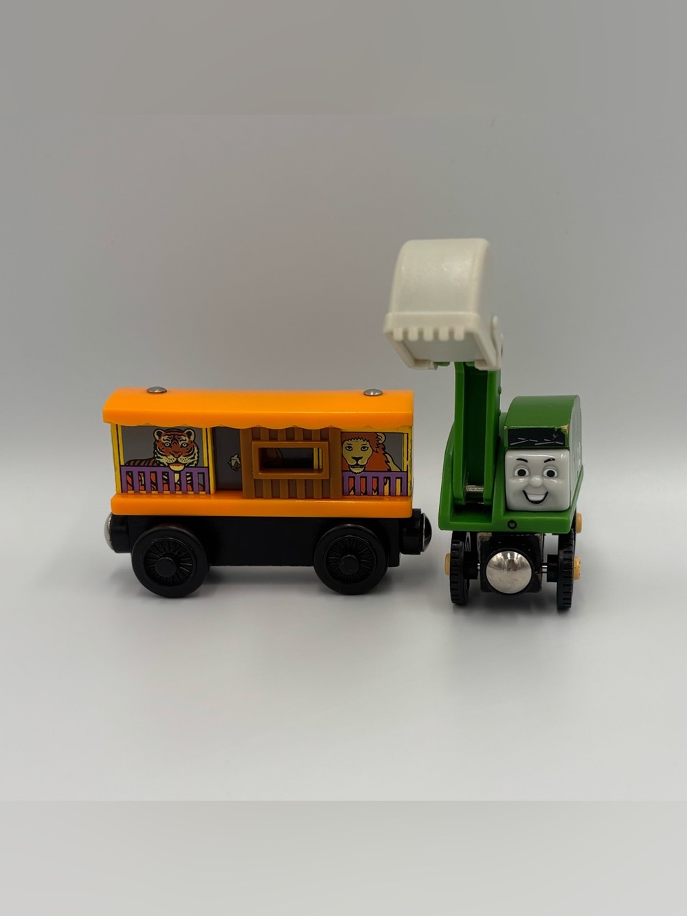 RARE Vintage Thomas the Train & Friends Alfie the Excavator + Zoo Car Toy Lot